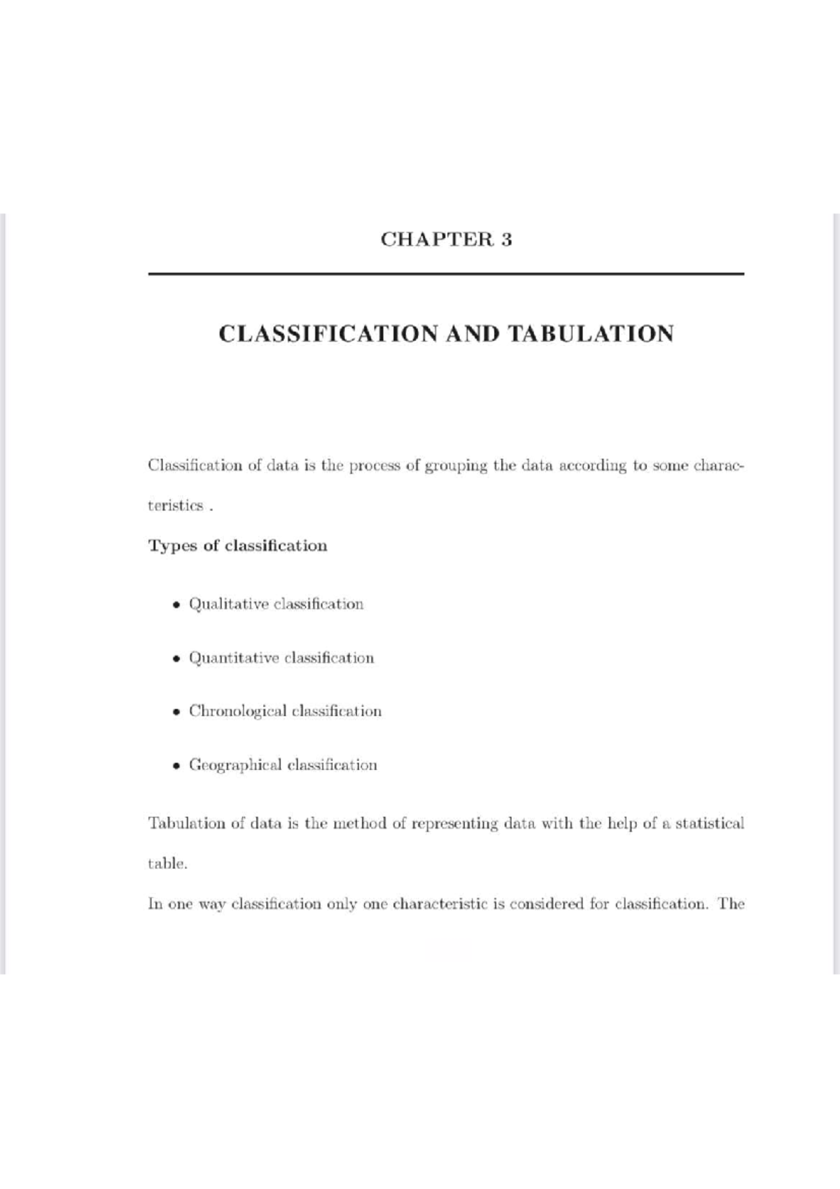Classification and Tabulation Techniques for Data Analysis - Studocu