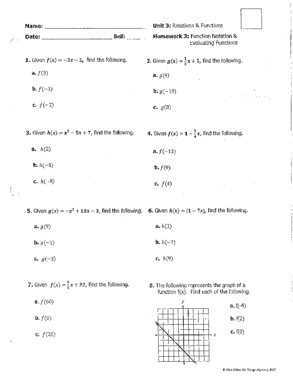Assignment on Function Notation Concepts - Studocu