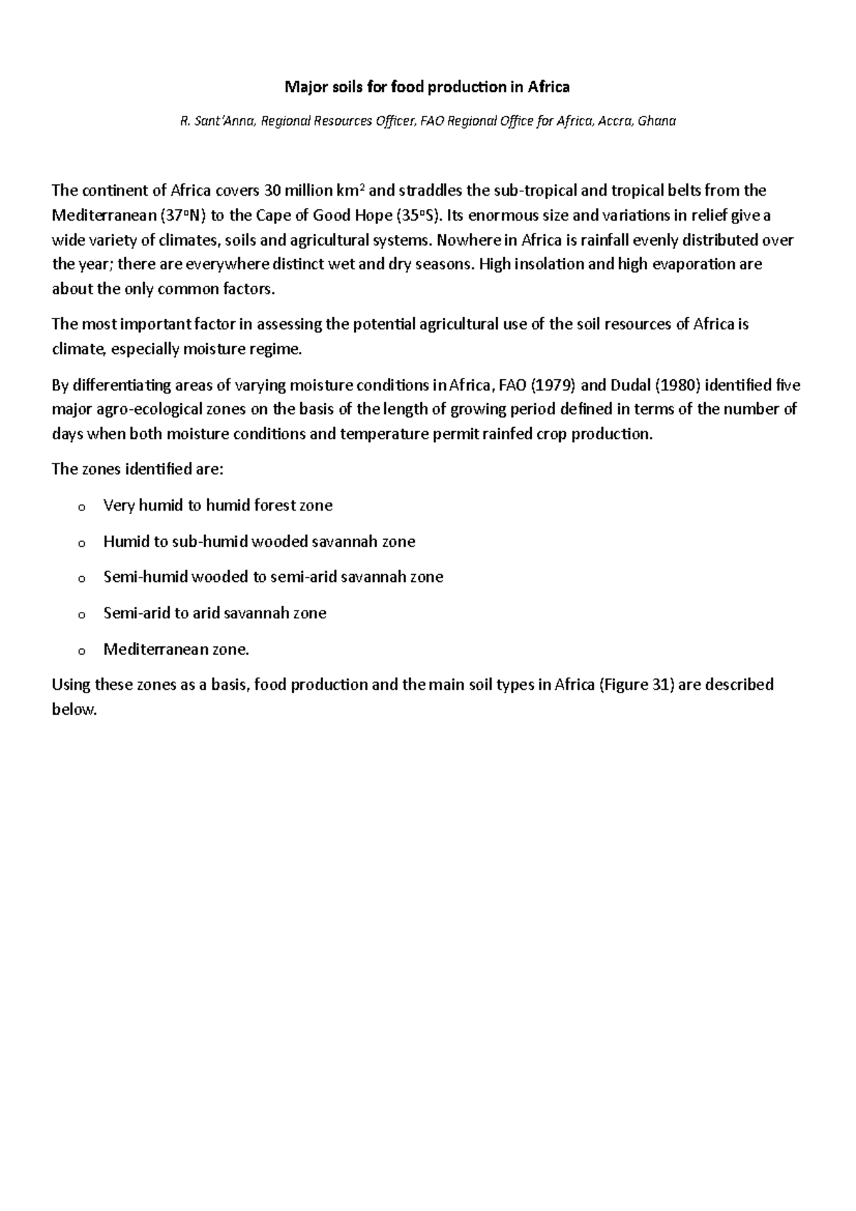 Major Soils for Food Production in Africa (G300) - A Comprehensive ...
