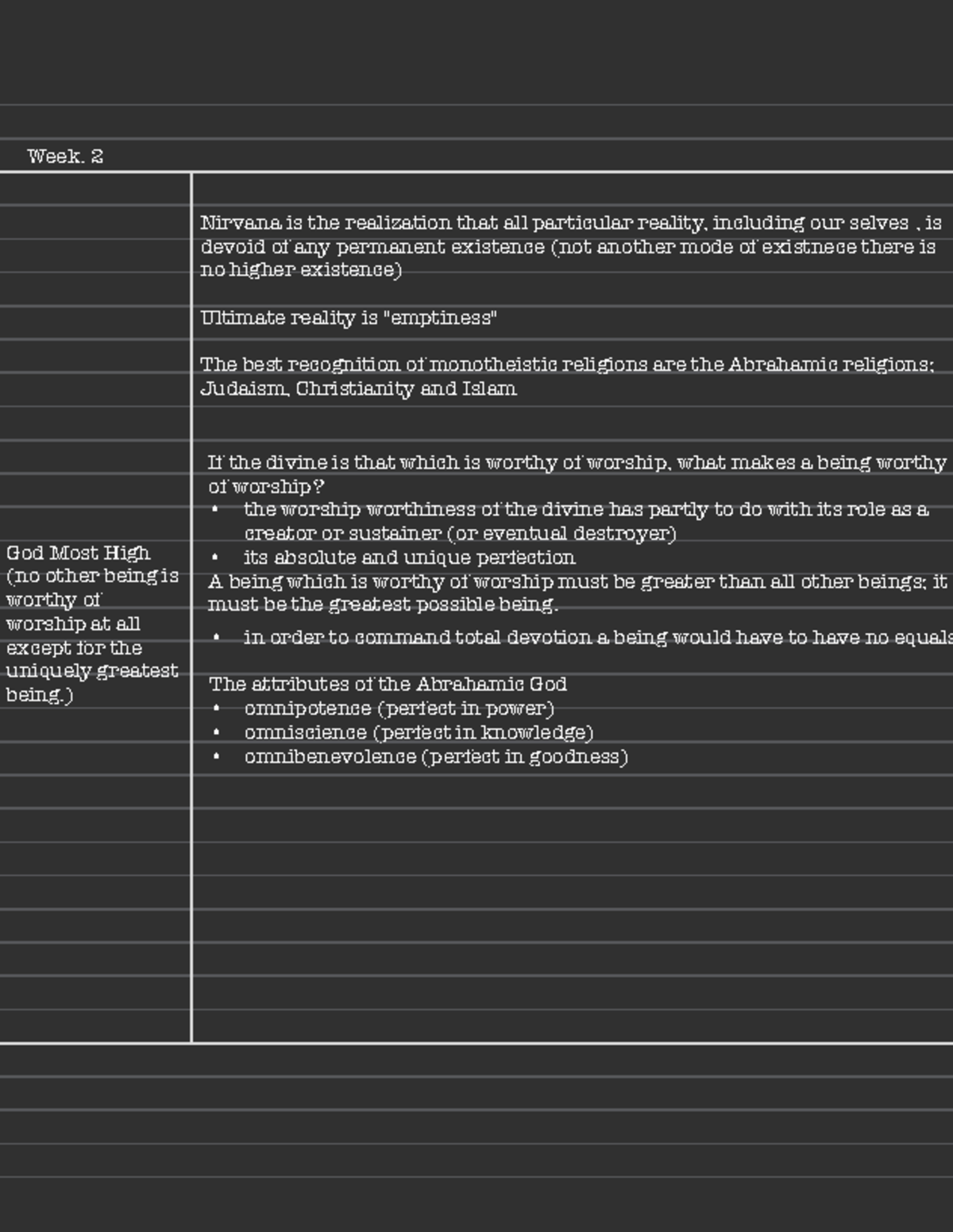 Lecture notes week 2 lecture 1 - Week. 2 Nirvana is the realization ...