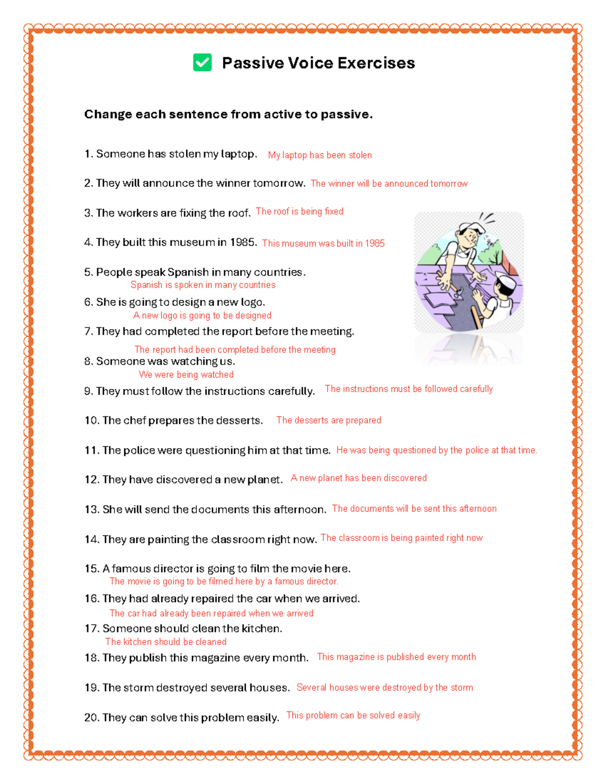Passive Voice Exercises Resuelto (ENG 101) - Studocu