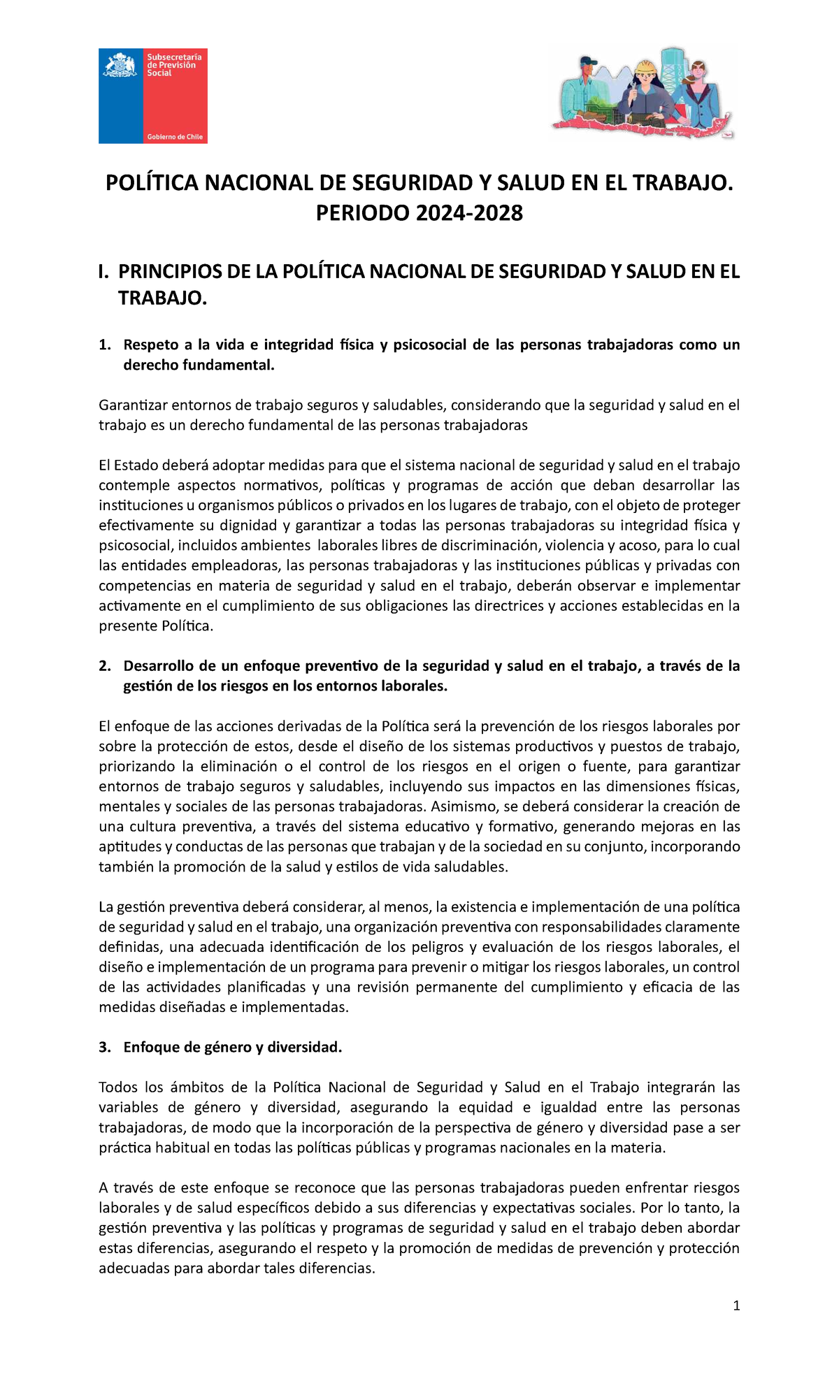 POLÍTICA NACIONAL DE SEGURIDAD Y SALUD EN EL TRABAJO 2024-2028 - Studocu