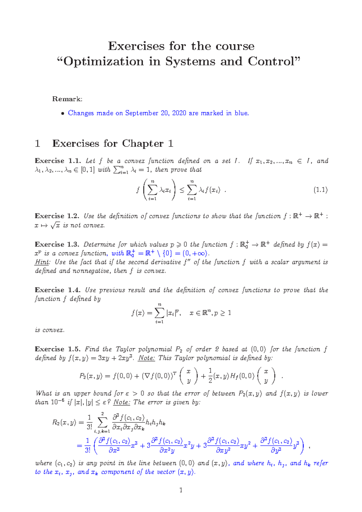Exercises - 最优化: Understanding Optimization Techniques - Studocu