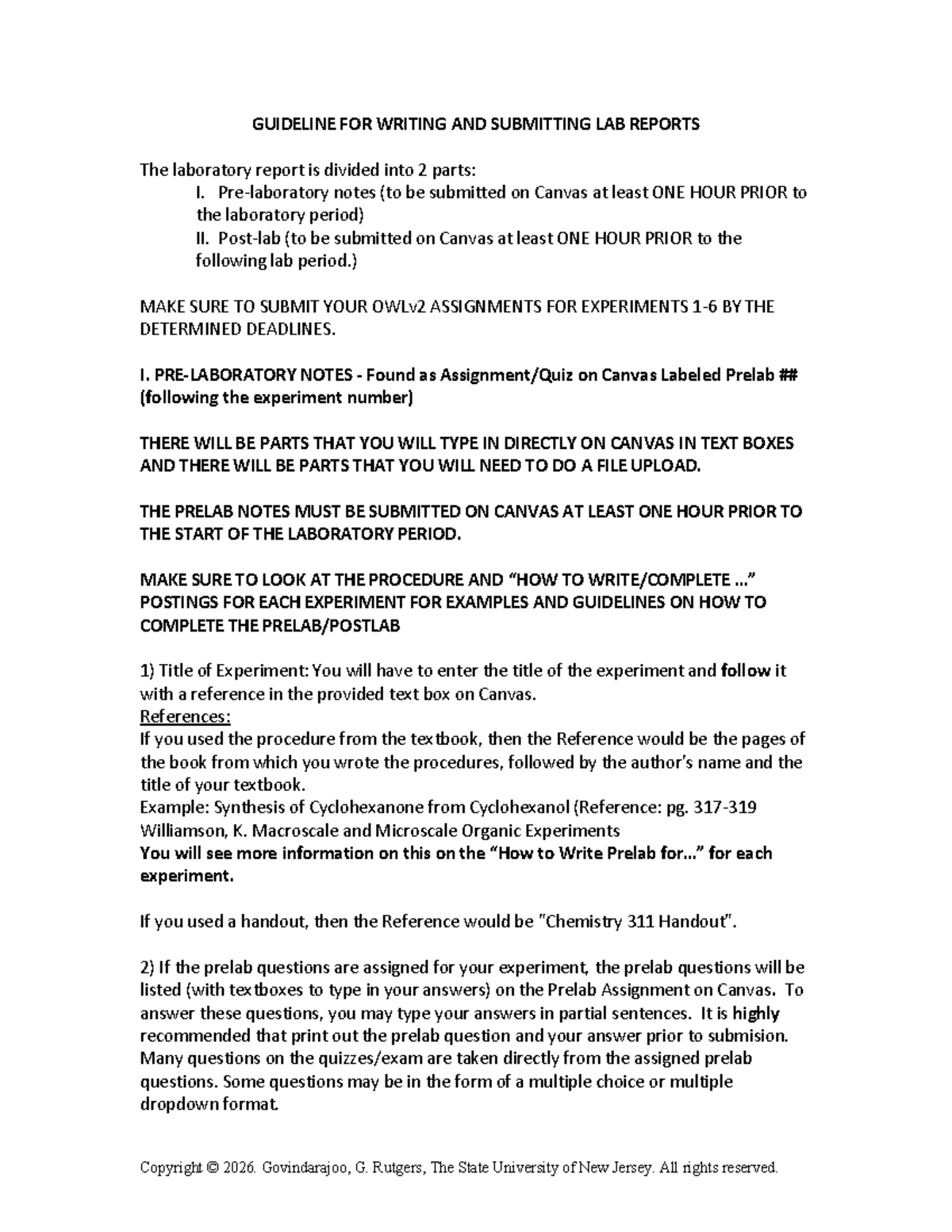 Guideline for Writing & Submitting Lab Reports (CHEM 101) - Studocu