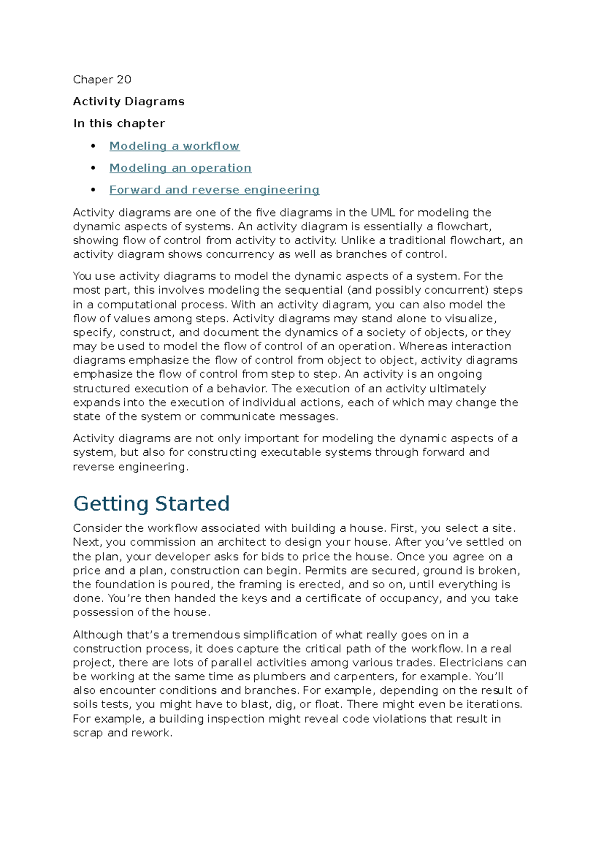 Chapter 20: Activity Diagrams and Workflow Modeling - Studocu