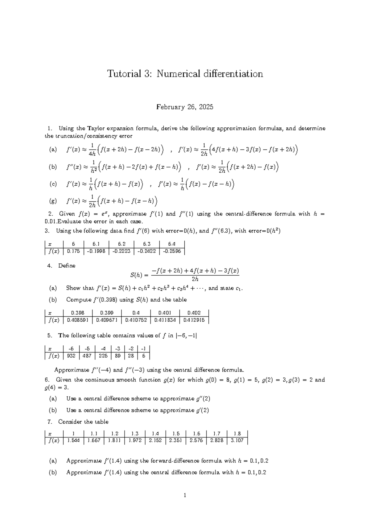 APPM312 Tutorial 3-2025 - Tutorial 3: Numerical differentiation ...