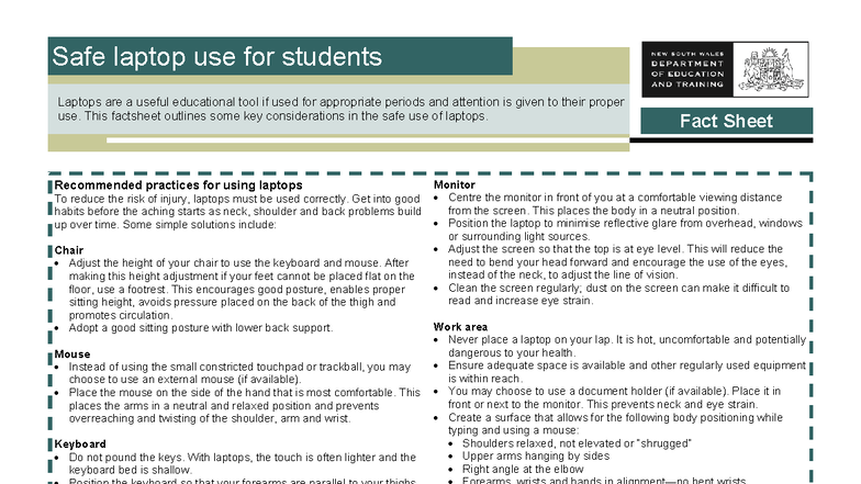 Safe Laptop Use for Students: Key Practices and Tips - Studocu