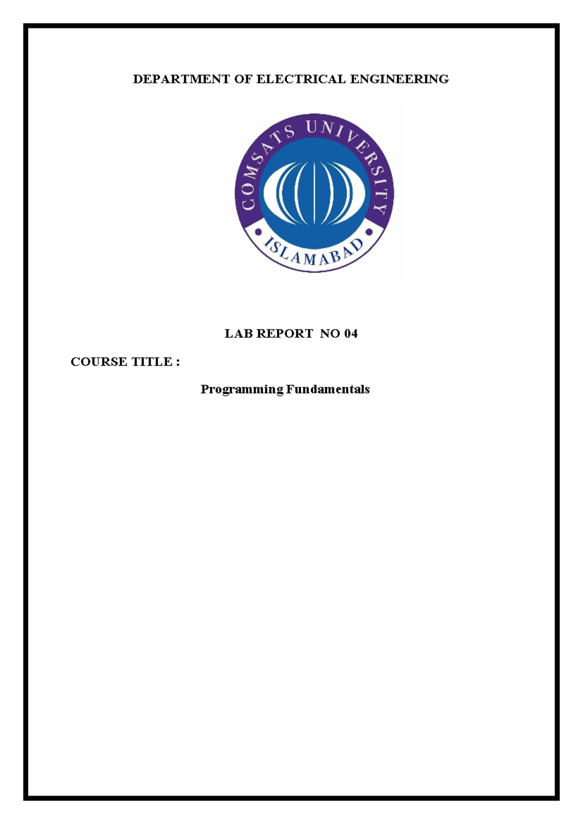 LB4 - Lab report 4 of programming fundamentals - DEPARTMENT OF ...