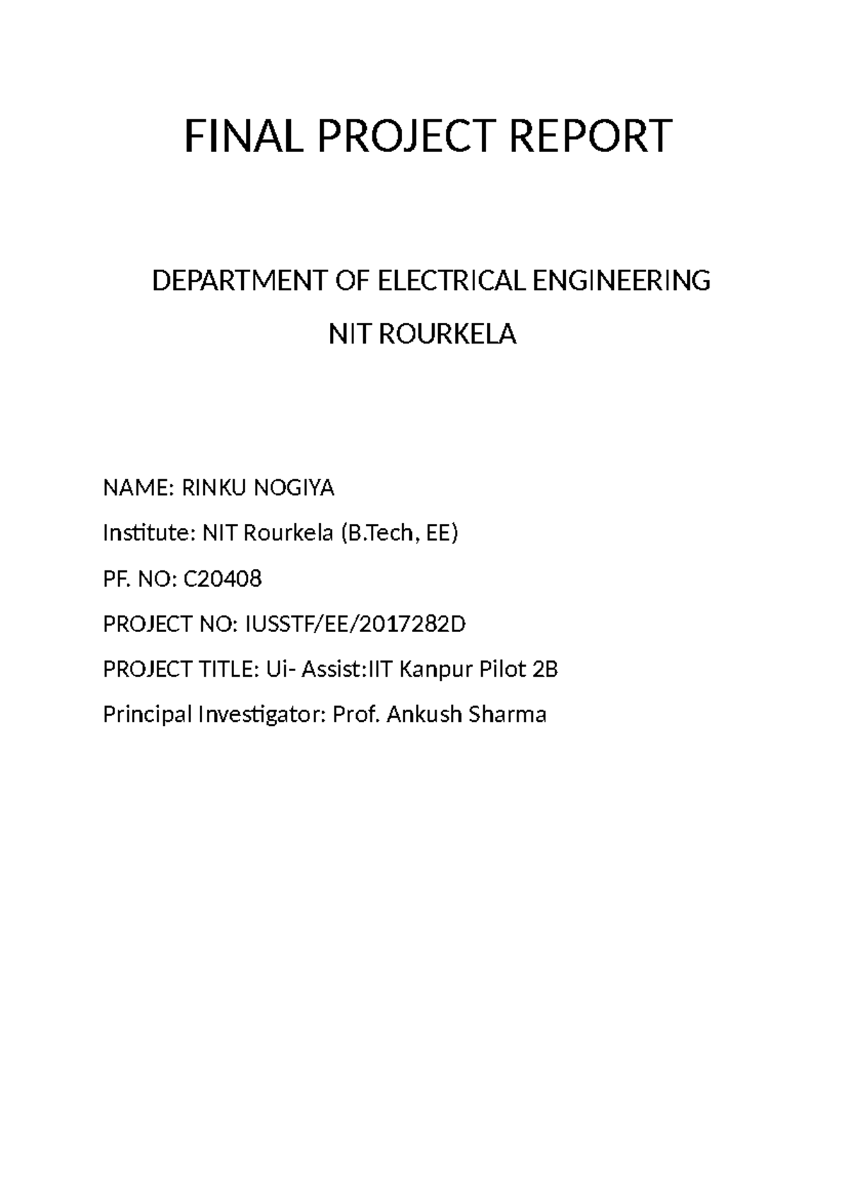 FINAL PROJECT REPORT: STM32 Gateway PCB Design - NIT Rourkela - Studocu