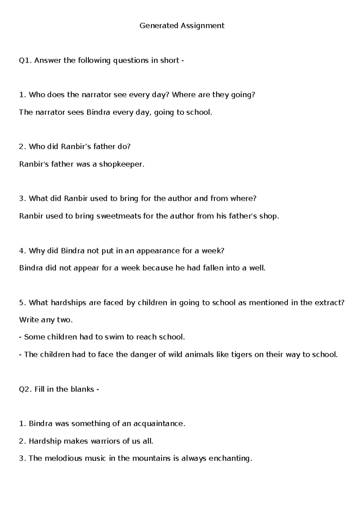 Generated Assignment Q1: Challenges Faced by Children in Education ...