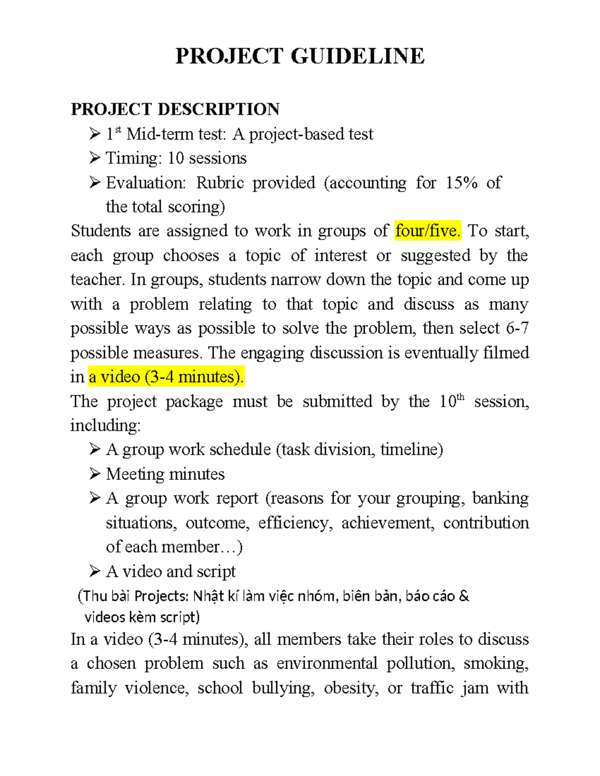 E2 - Midterm Project Guideline for Group Work (15% of Total Score ...