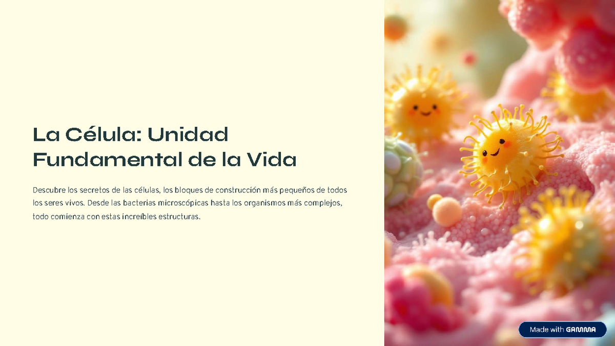 La Célula: Unidad Fundamental de la Vida - Resumen y Funciones - Studocu