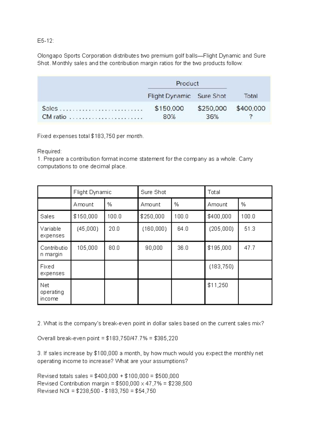 WEEK 6 - Chapter 6: Contribution Margin & Target Profit Analysis - Studocu