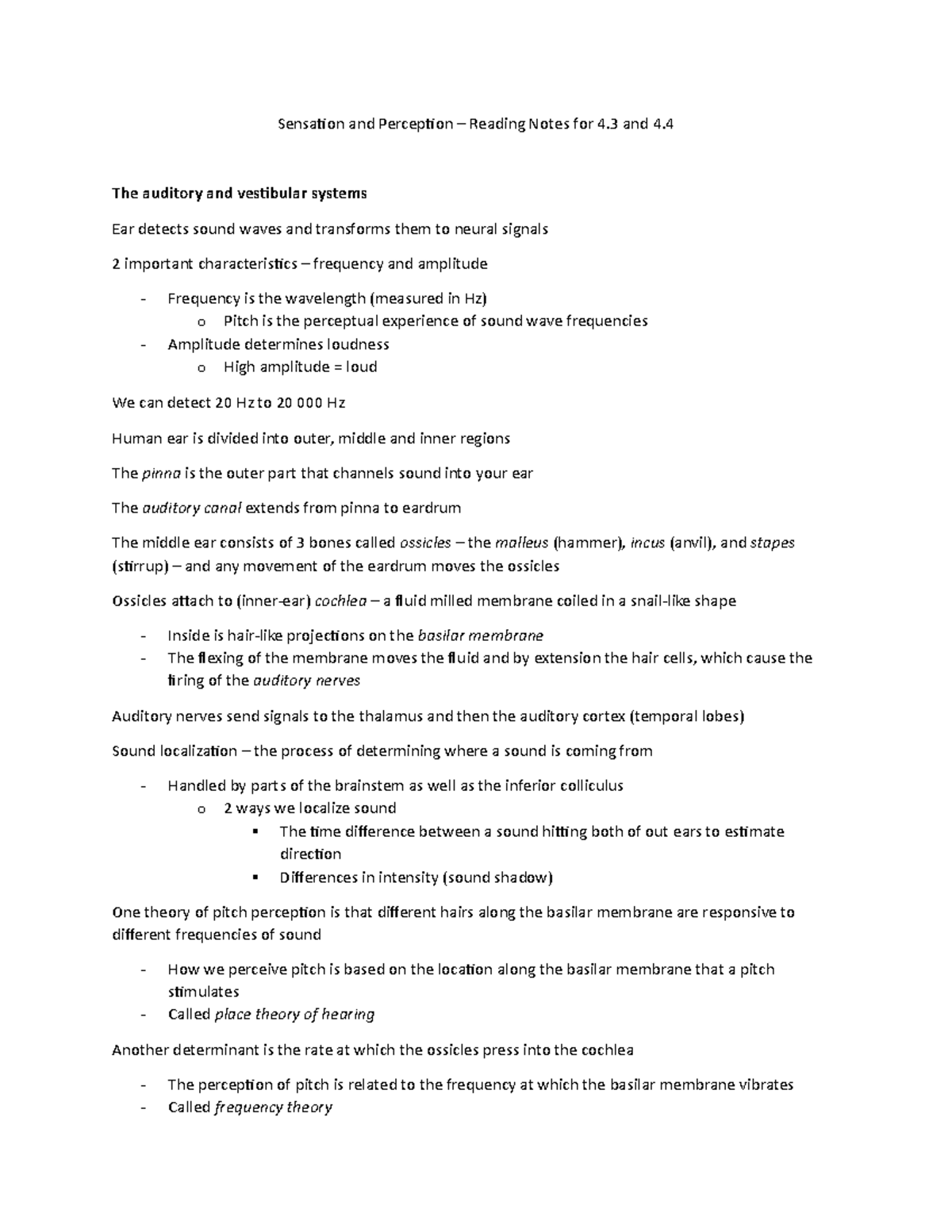 Chapter 4.3 and 4.4 reading notes - Sensation and Perception – Reading ...