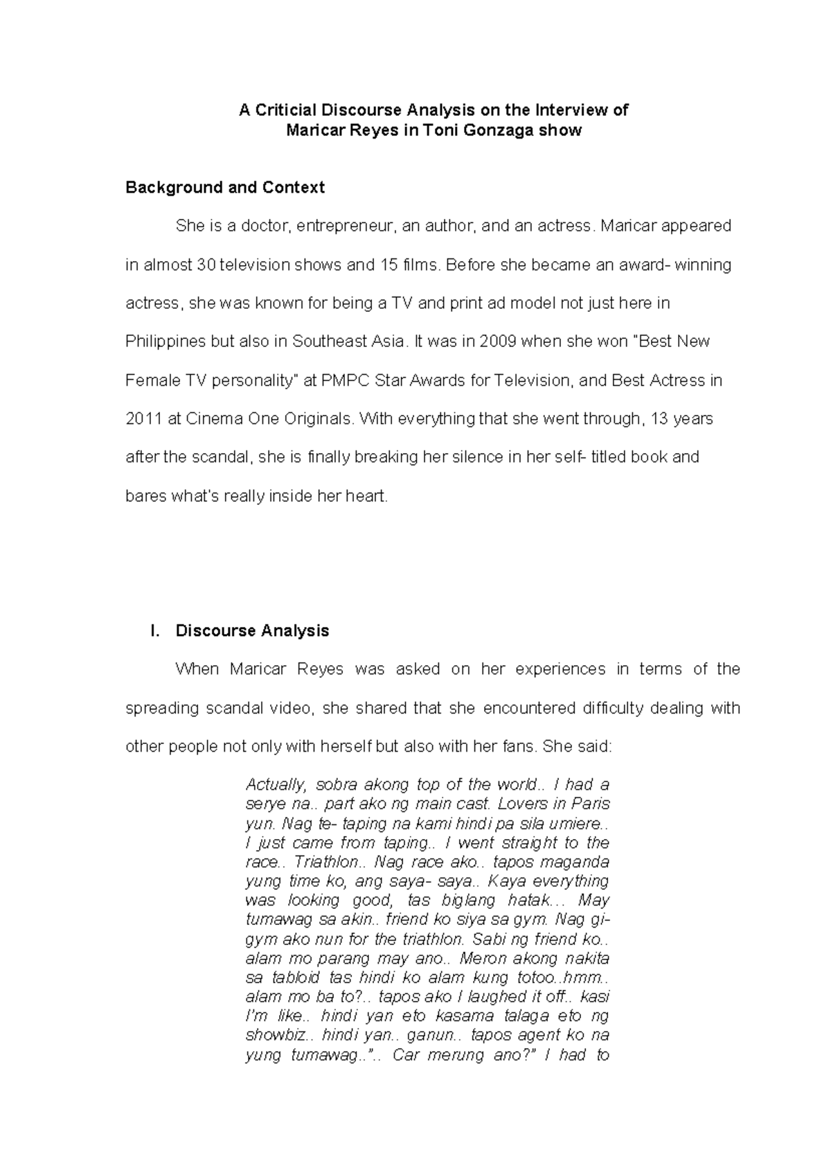Maricar Reyes Toni Gonzaga Interview