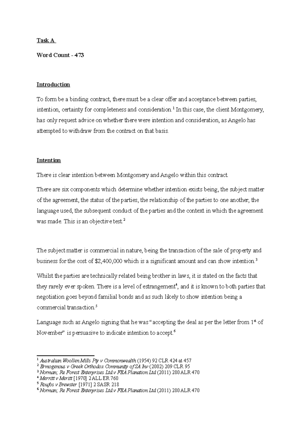 Task A: Contract Law Analysis in LLB202 - Studocu
