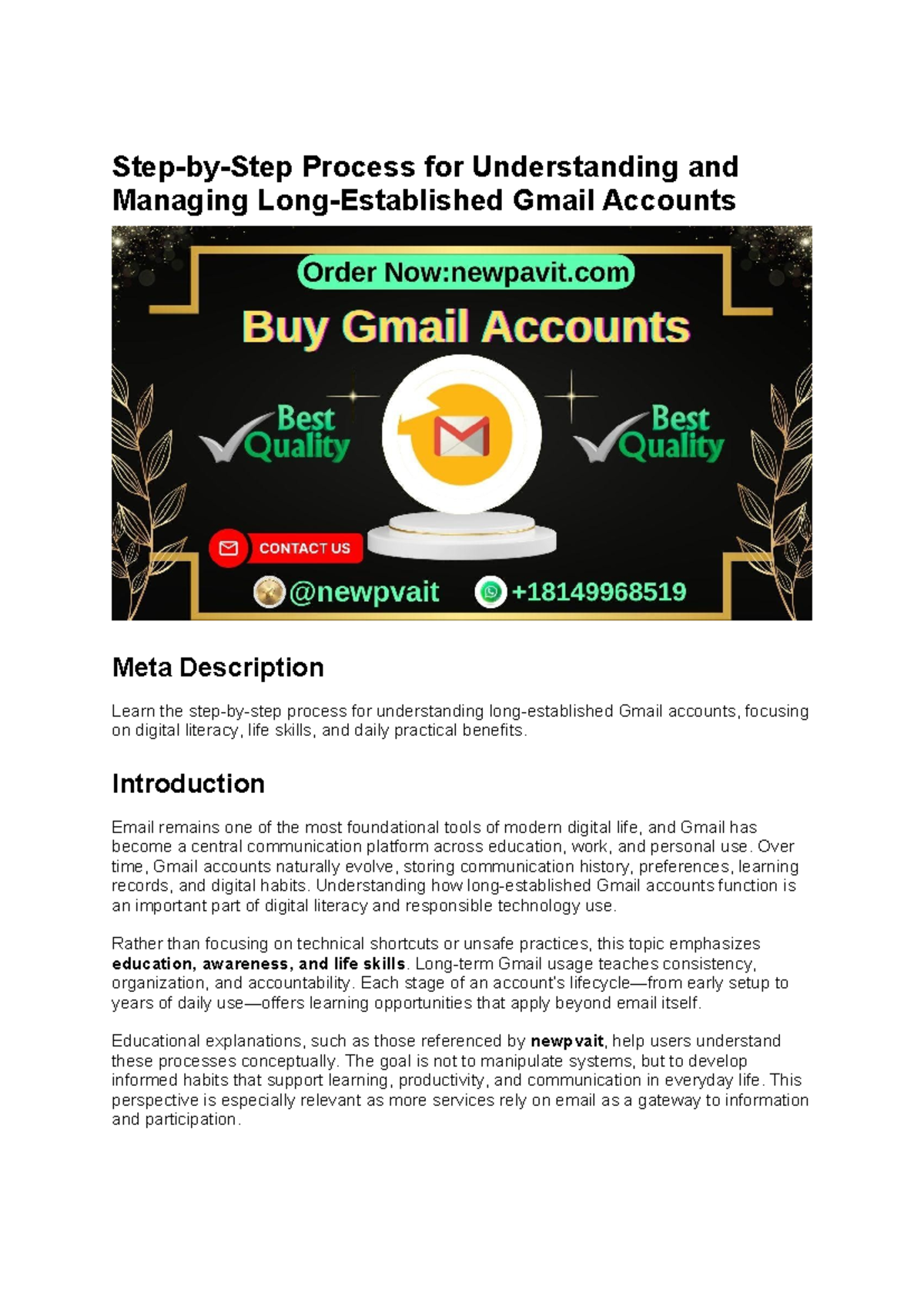 Step-by-Step Guide to Managing Long-Established Gmail Accounts - Studocu