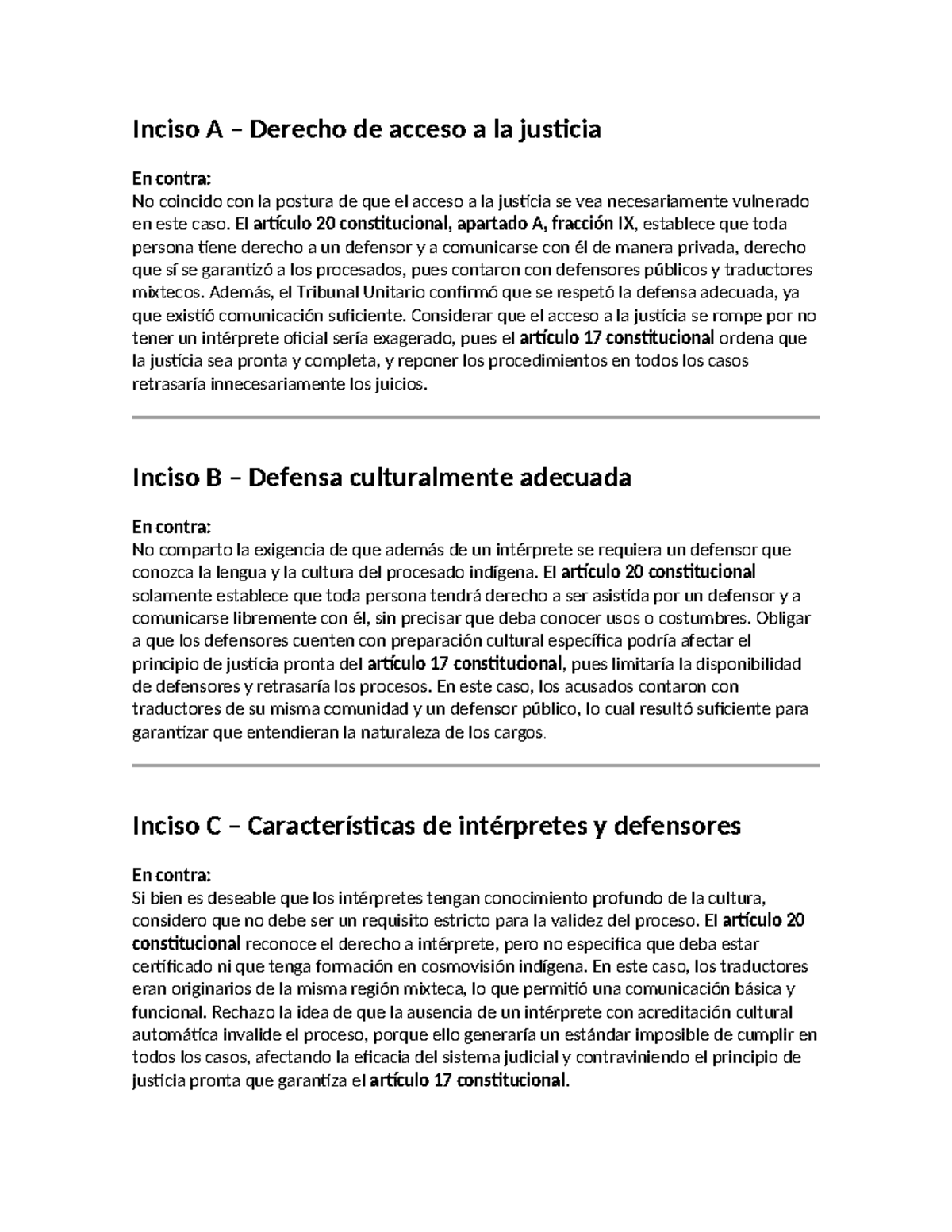 Inciso A - Guía para Simulación Judicial en Caso de Acceso a la ...