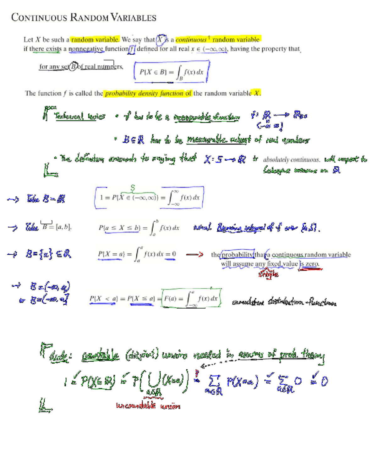 MA2116 - Lecture Notes on Continuous Random Variables - Studocu