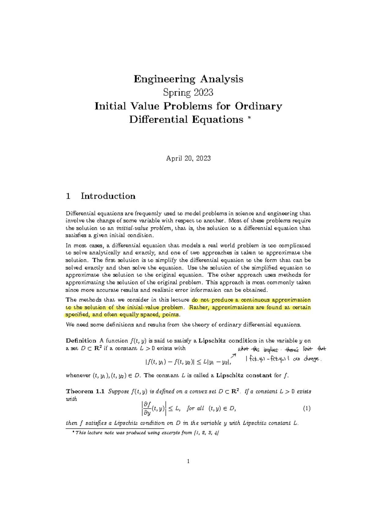 ENGR 2023: Initial-Value Problems for Ordinary Differential Equations ...