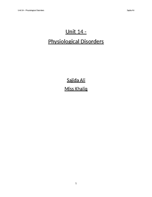 Unit 6 - unit 6 assigment - Unit 6- work experience in health and ...
