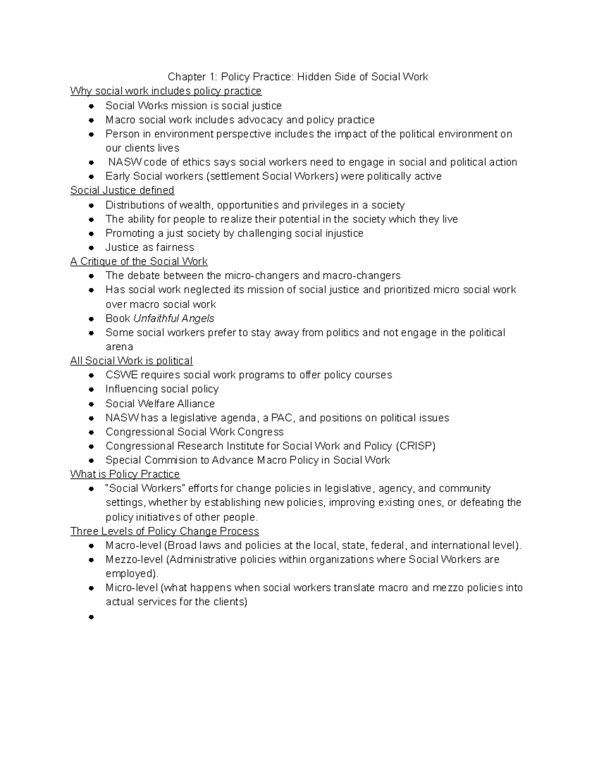 Chapter 1: Policy Practice in Social Work - Understanding Its ...