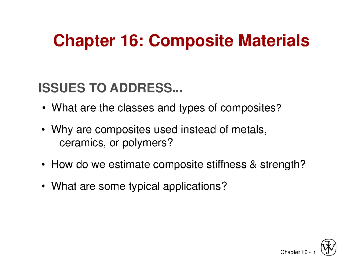 Chapter 16: Composites - Material Selection and Applications - Studocu