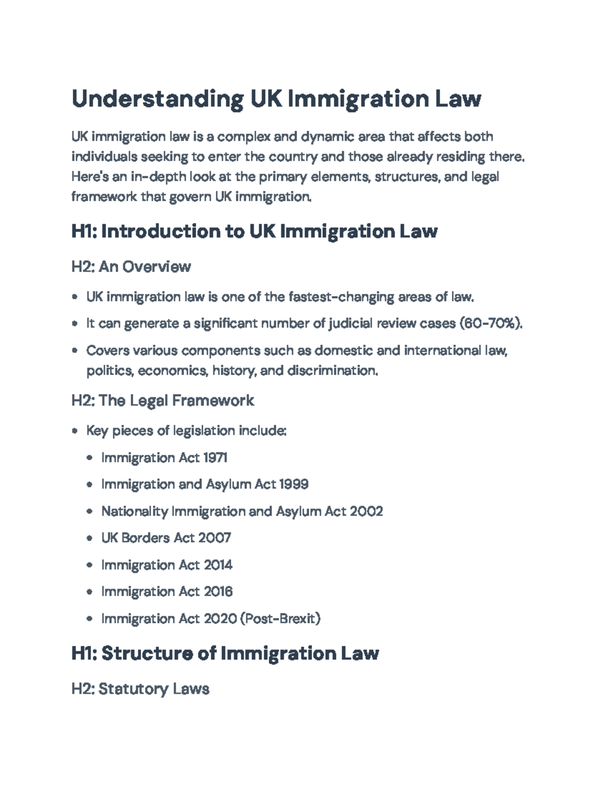 Understanding UK Immigration Law: Key Concepts and Legislation Overview ...