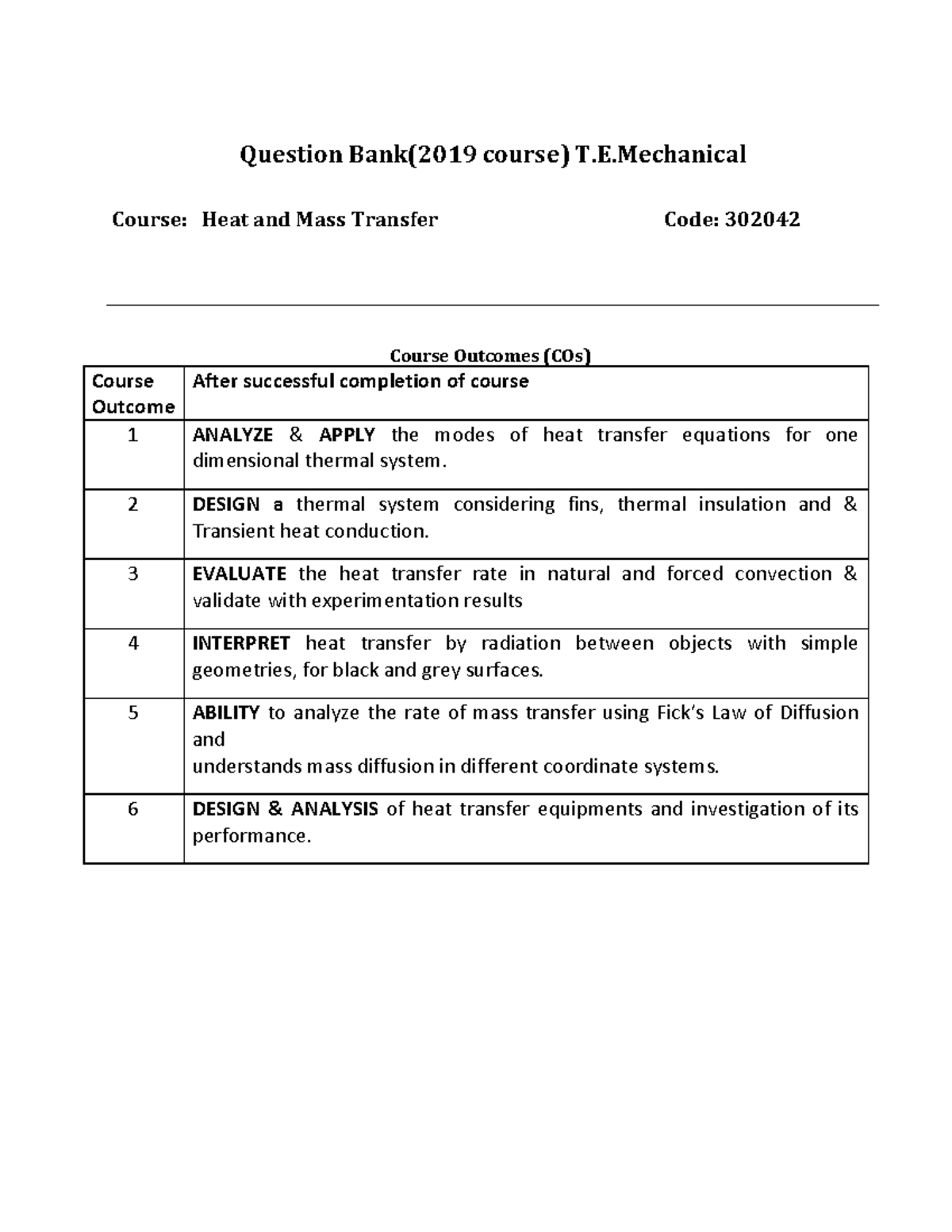 HMT Question Bank: Heat and Mass Transfer (302042) - 2019 Course - Studocu