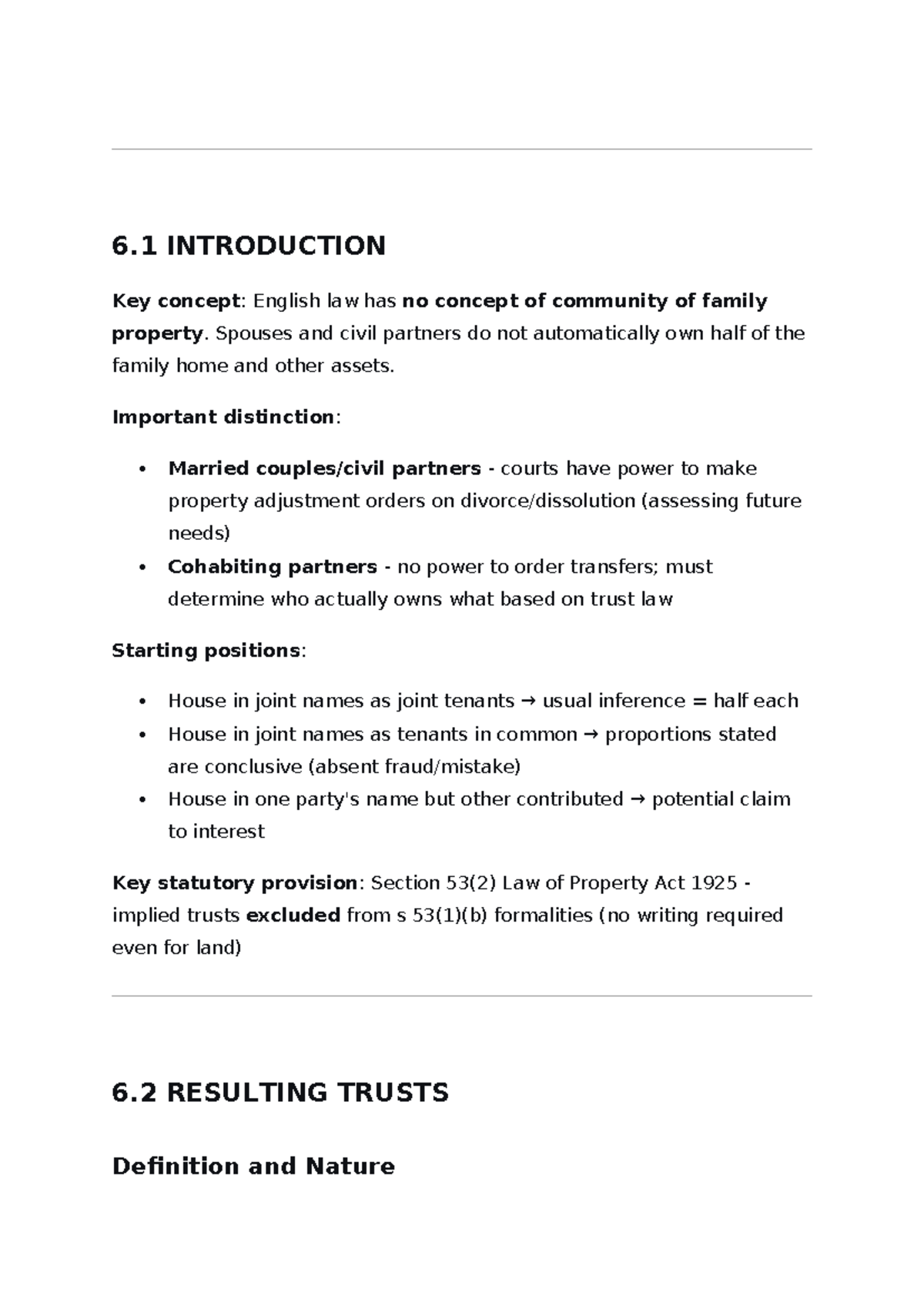 Implied Trusts in English Law: Key Concepts and Case Studies (LAW 6.1 ...
