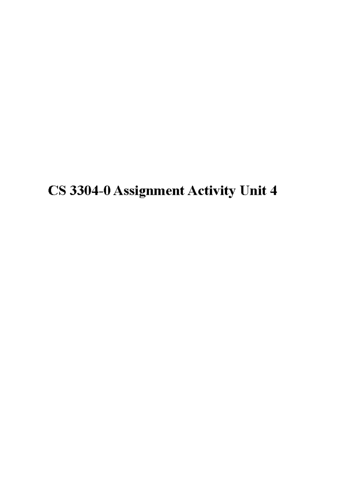CS 3304-0 Assignment: Dynamic Programming for TSP Optimization - Studocu