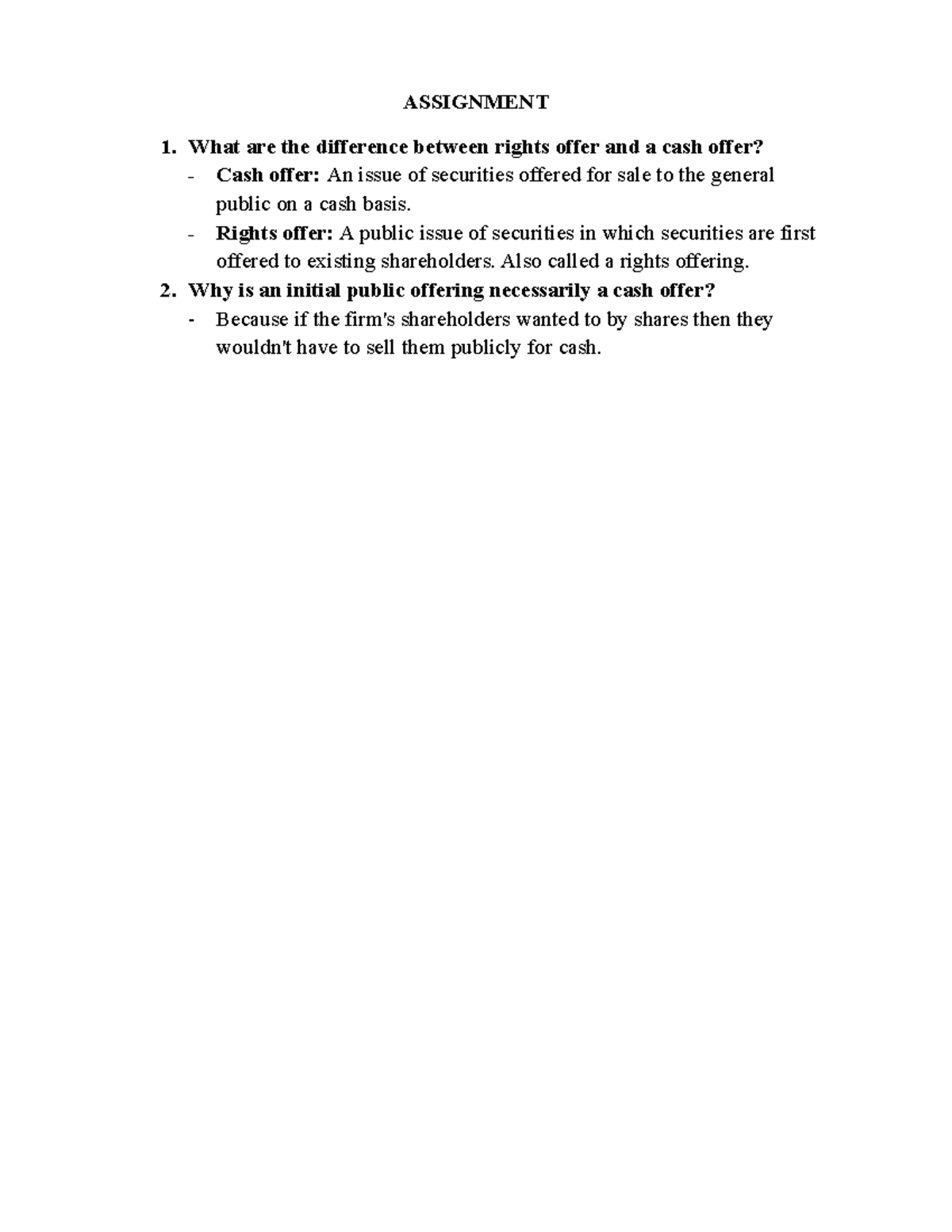 Assignment - ÀHKLLNCDSRH - ASSIGNMENT What are the difference between ...