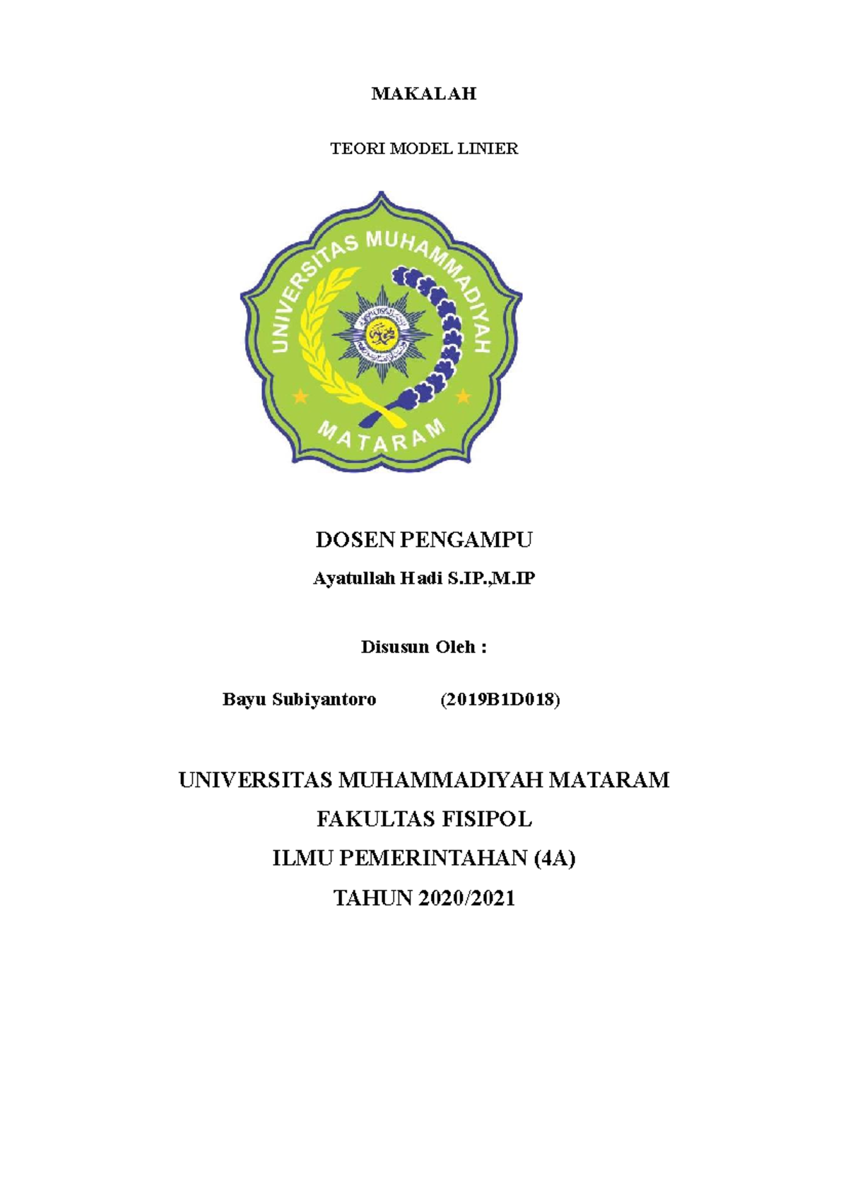 Teori Model Linier dalam Pembuatan Kebijakan Publik (Ilmu Pemerintahan ...