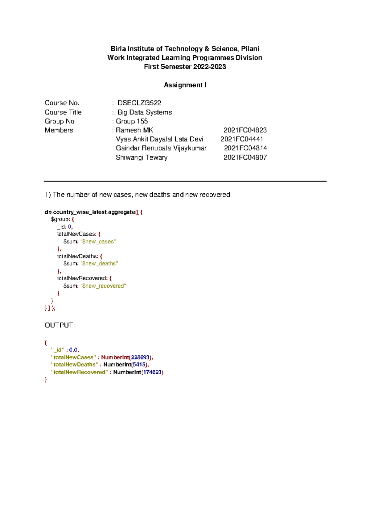 DSECLZG Big Data Systems Assignment 1 - Group 155 Analysis Overview ...