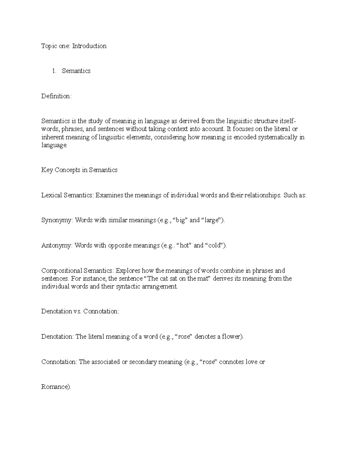 ENG 422: Introduction to Semantics and Pragmatics Concepts - Studocu
