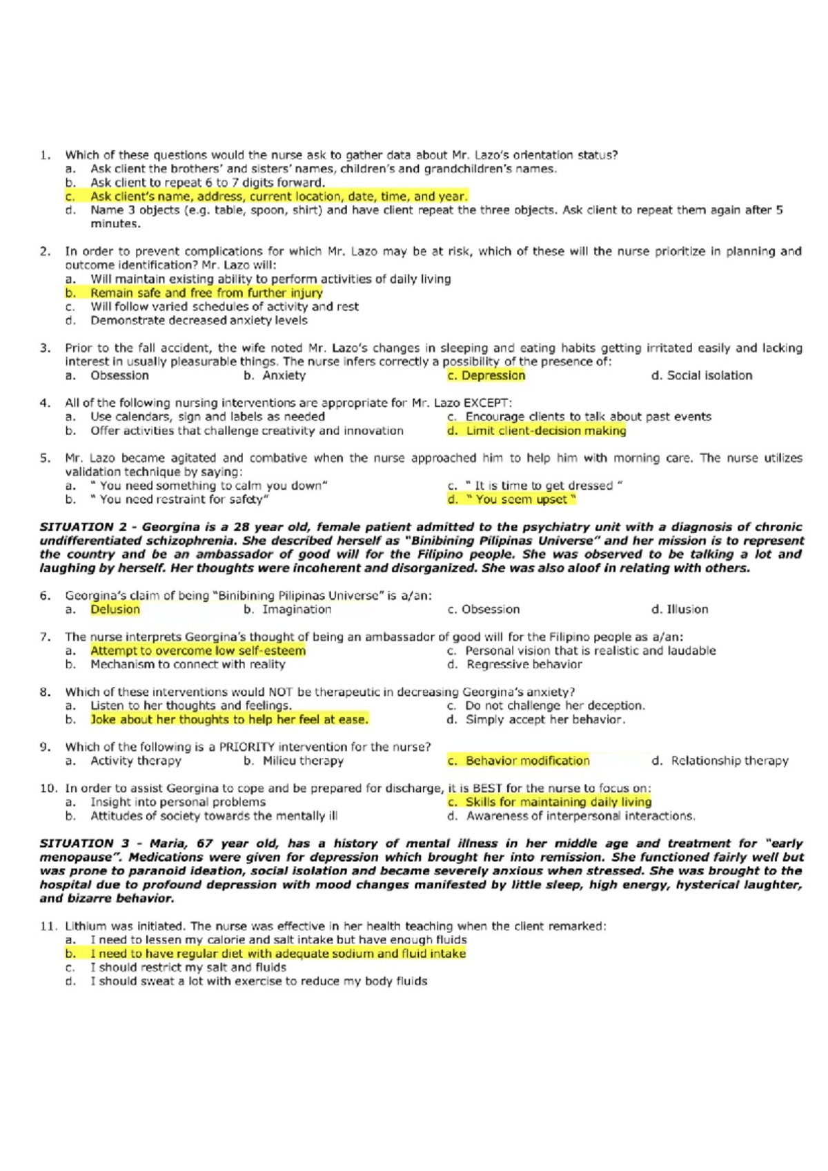 Midterm NP-V: Nursing Interventions and Patient Assessments - Studocu