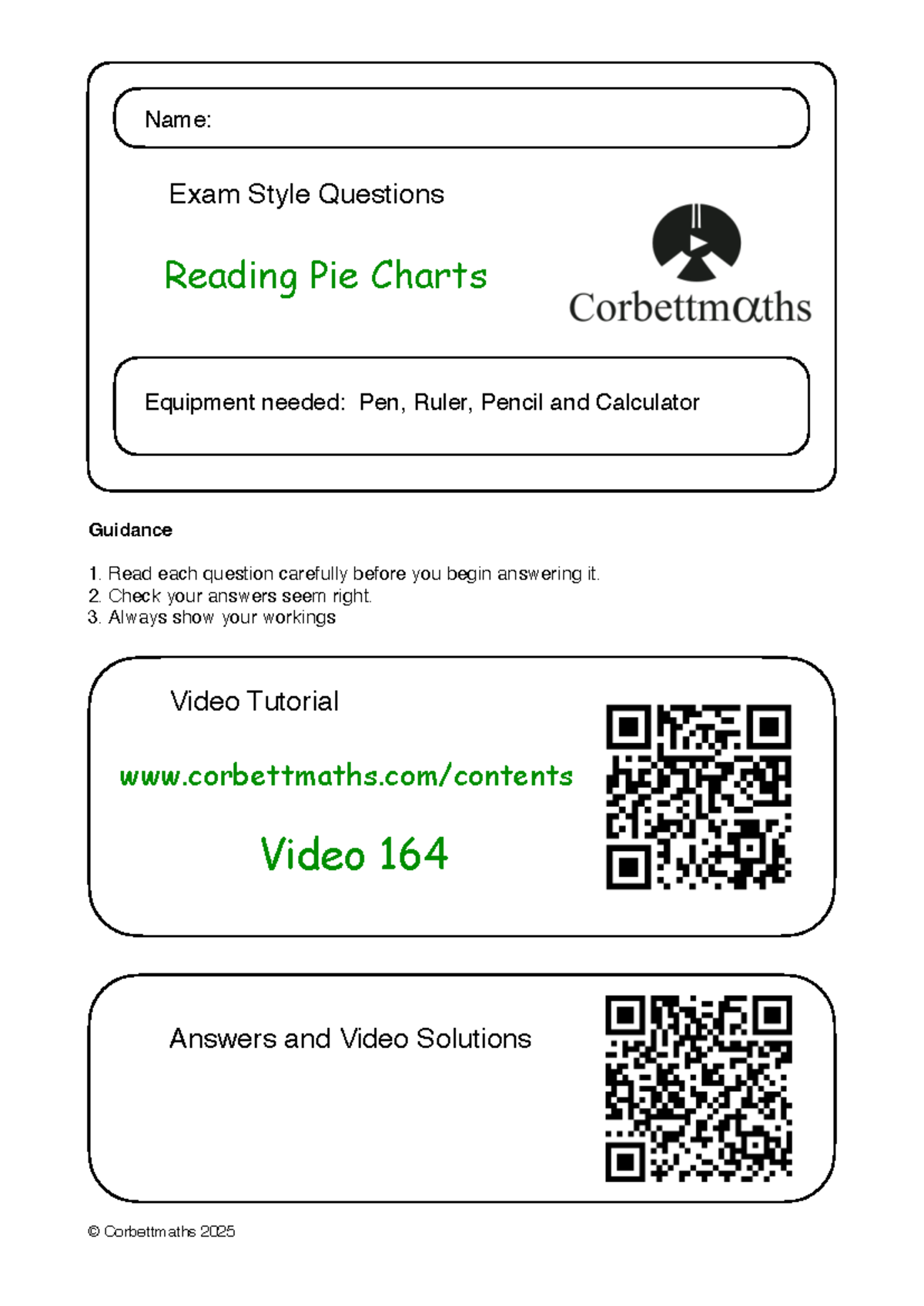 Reading Pie Charts Practice Questions - Exam Style Qs (Maths 2025 ...