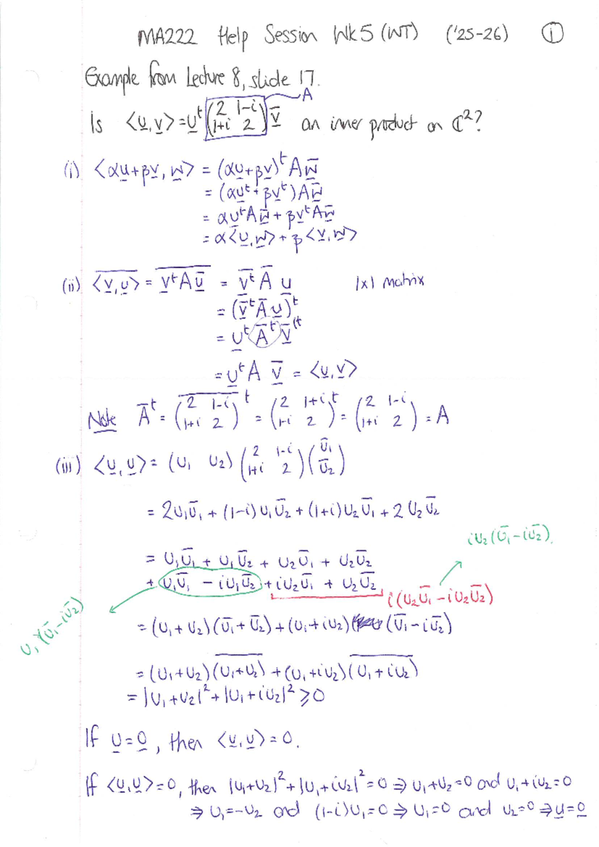 MA222 Help Session Mk5 (WT) - Inner Product Analysis - Studocu
