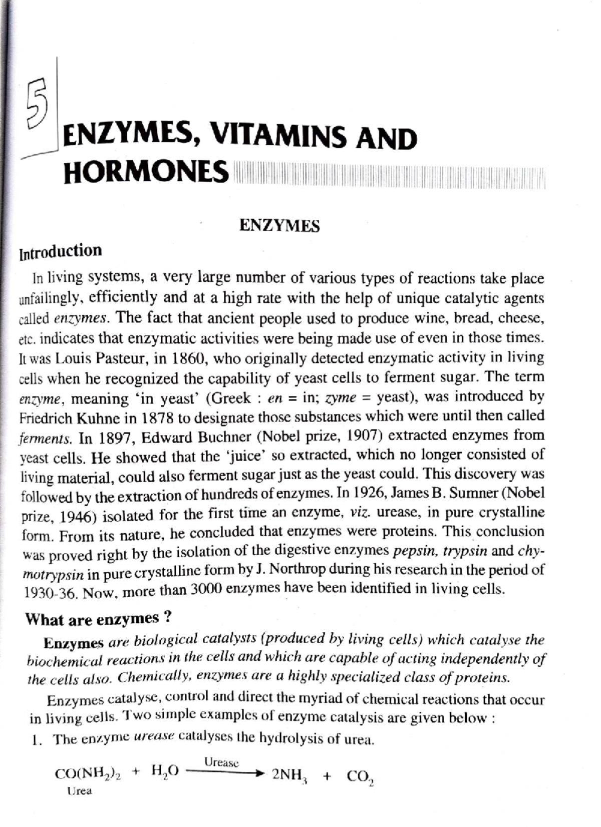 ENZ 101: Comprehensive Notes on Enzymes, Vitamins, and Hormones - Studocu