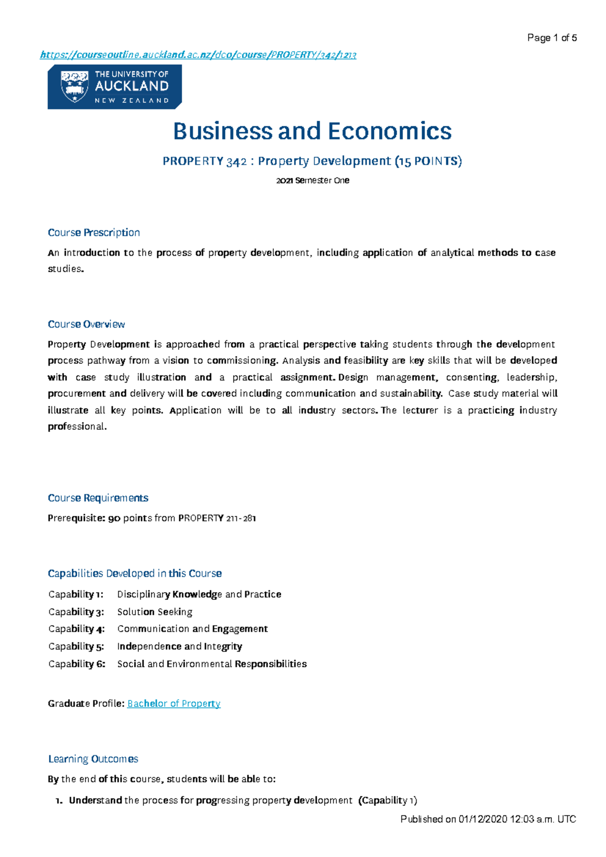 PROPERTY 342 - 2021 Semester One - Comprehensive Course Outline - Studocu