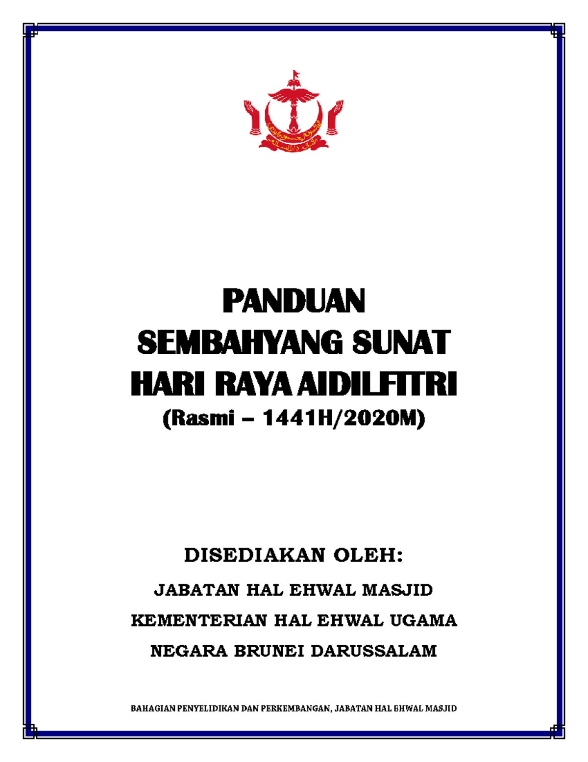 Panduan Sembahyang Sunat Hari Raya Aidilfitri 2020 - Studocu