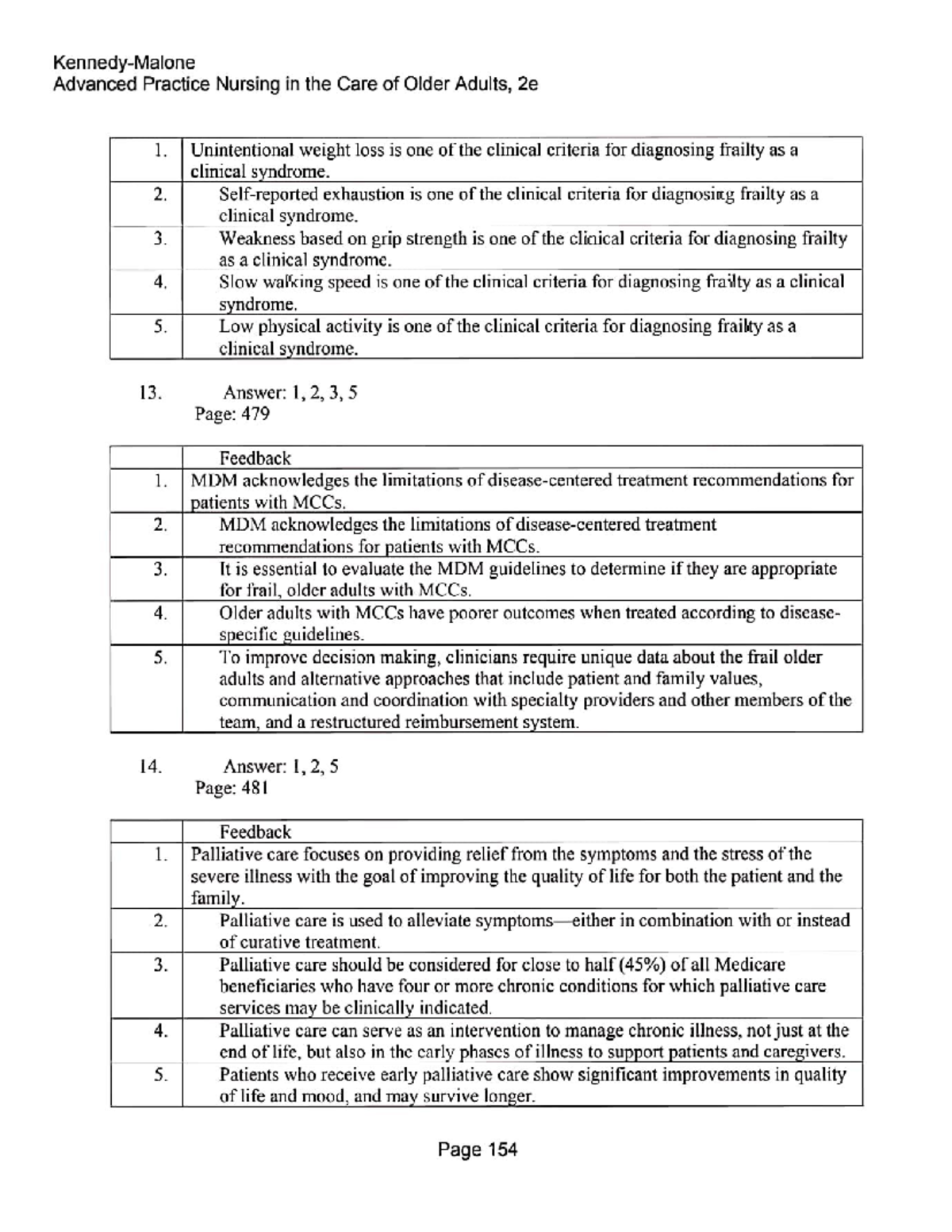 Advanced Practice Nursing: Quiz 2 on Frailty in Older Adults - Studocu