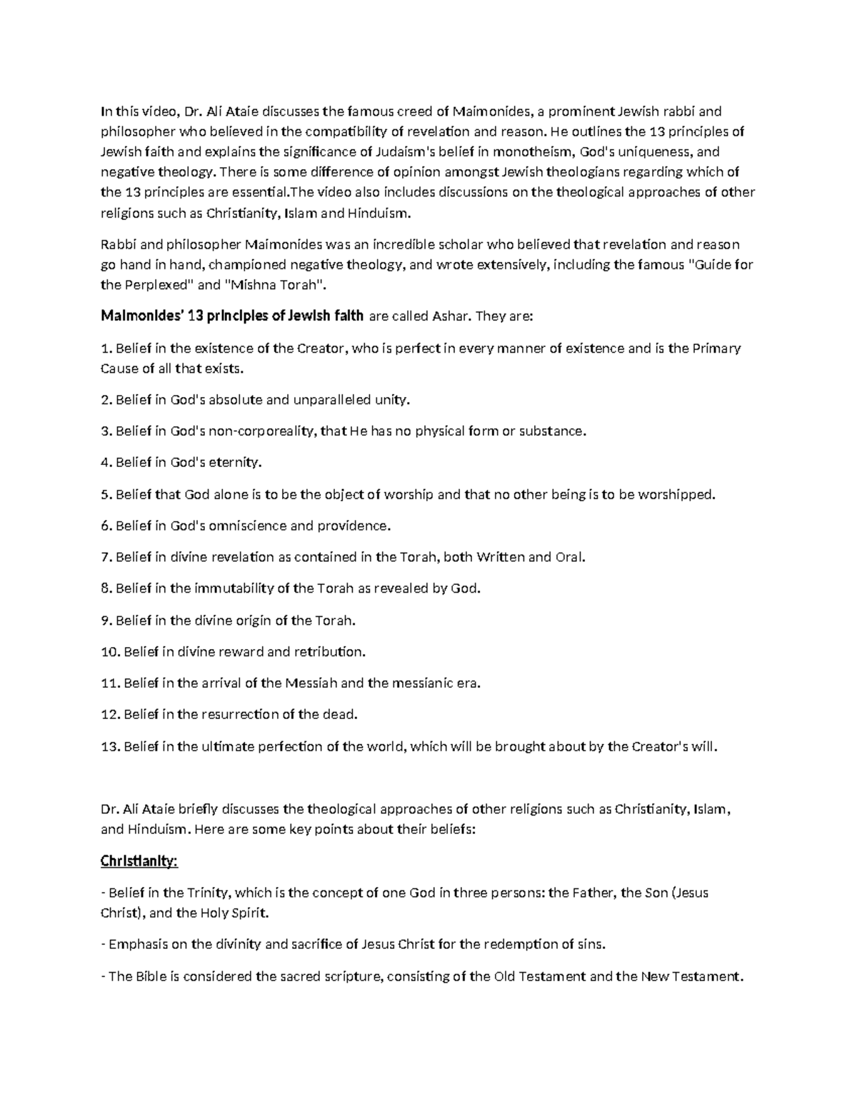 Judaism 101: Maimonides' 13 Principles & Theological Insights - LLB ...