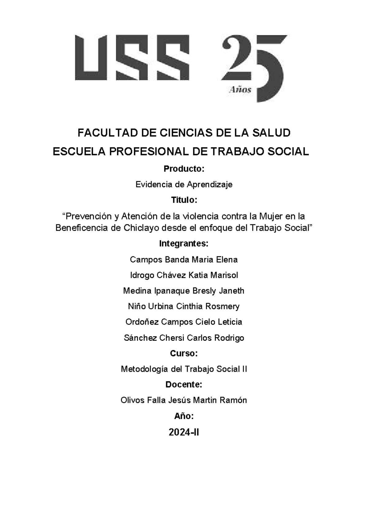 Metodología del Trabajo Social II: Plan Integral contra la Violencia de ...