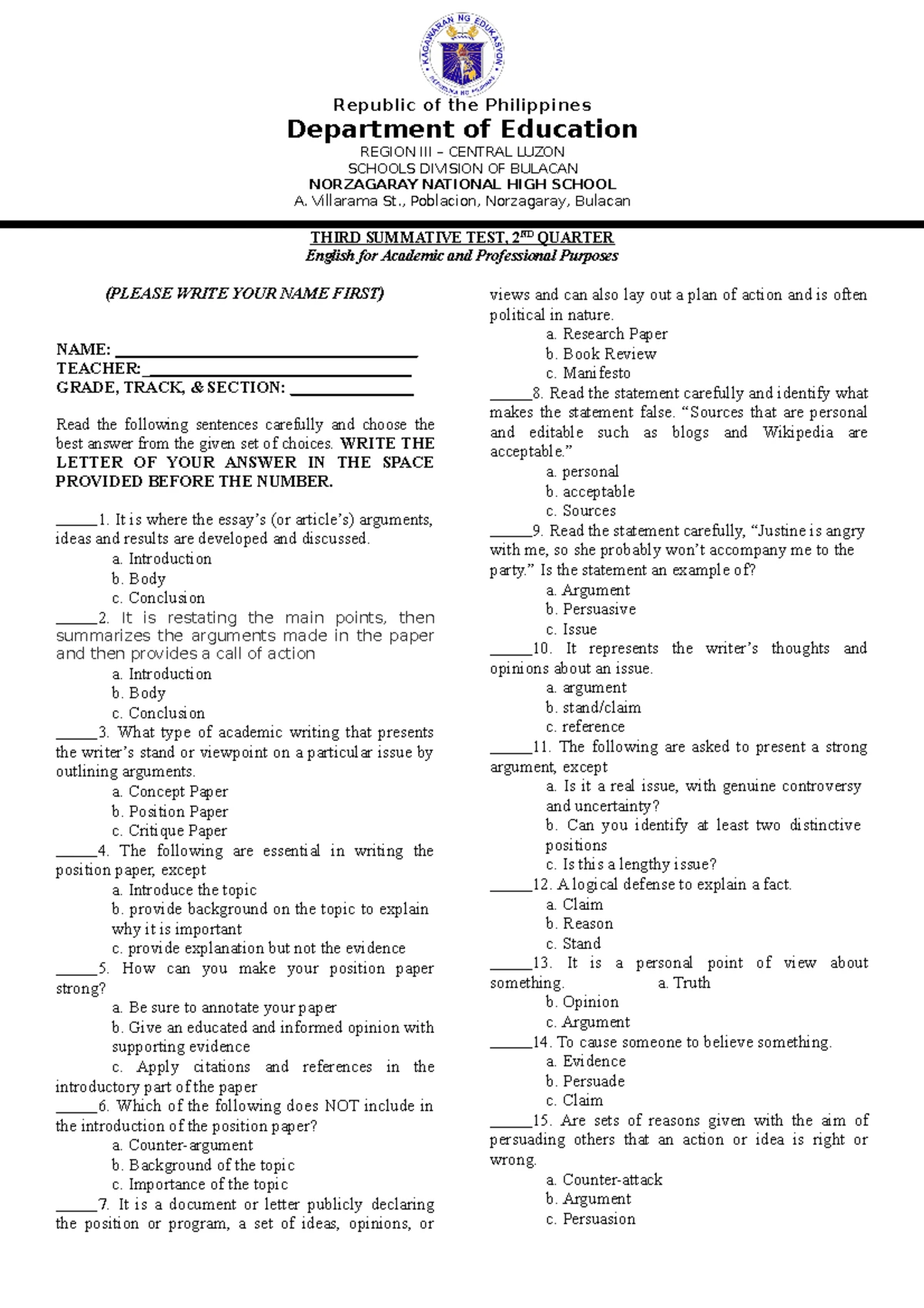 Acctg 106: Biological Assets Sample Questions for Exam Preparation ...