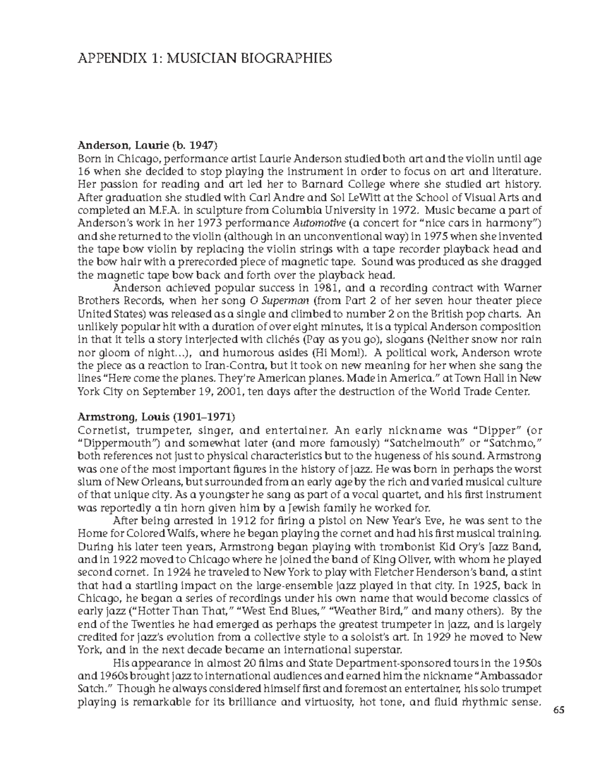 Musician Biographies: Group Project Overview (MUS 101) - Studocu