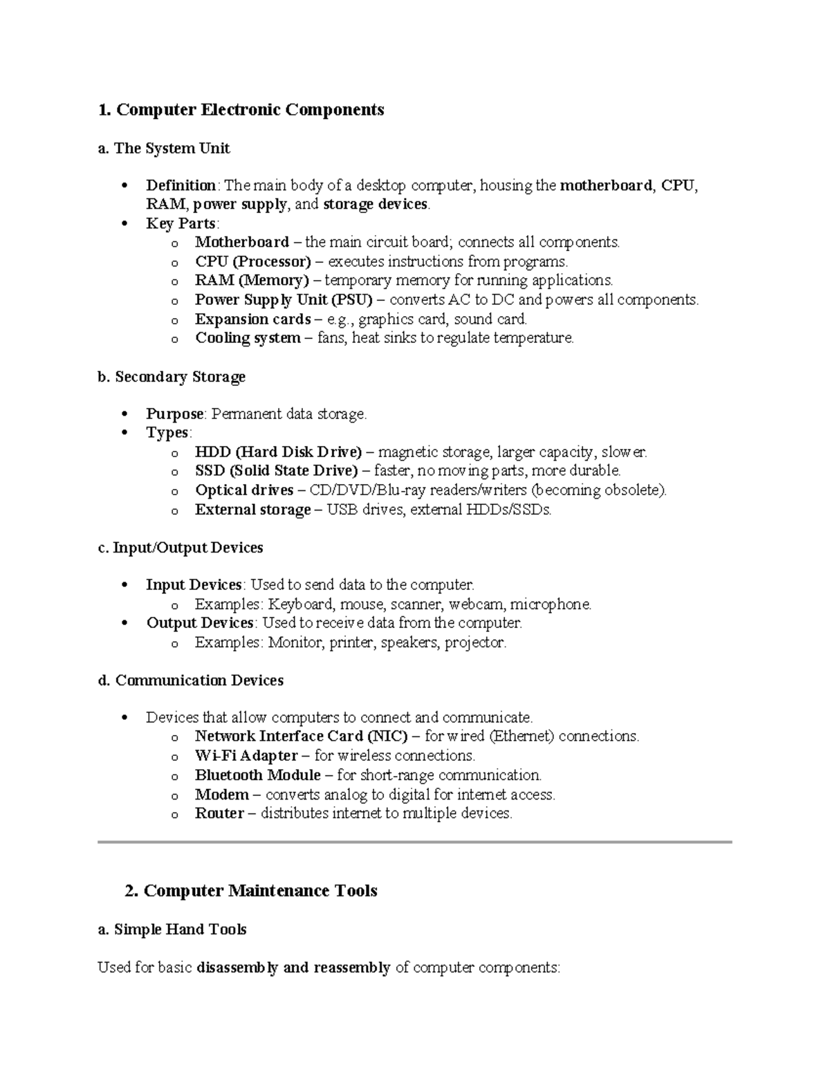 Computer Electronic Components Overview: Key Parts & Maintenance Notes ...