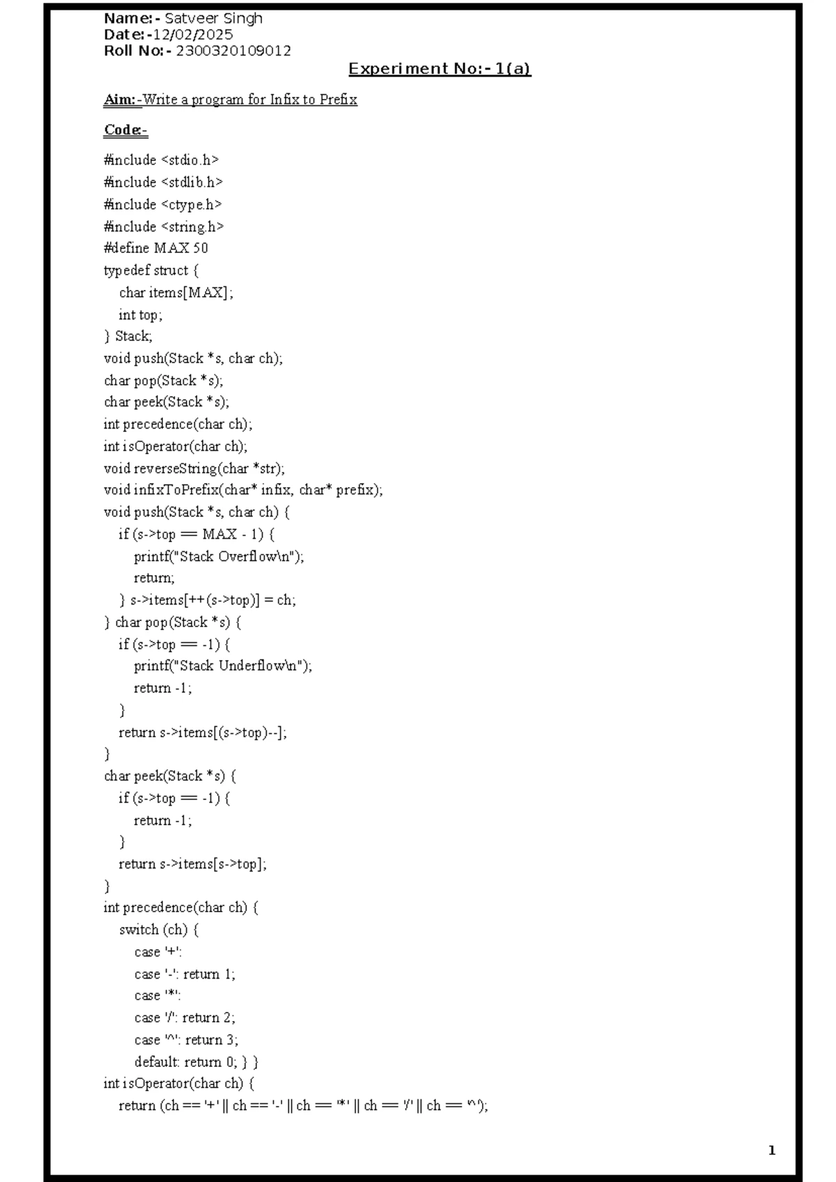 CD Prac. 6-10 - Compiler Design Practical File: First & Follow Sets ...