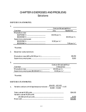 Chapter 17 process costing tutorial exercise - EA CHAPTER 17 PROCESS ...