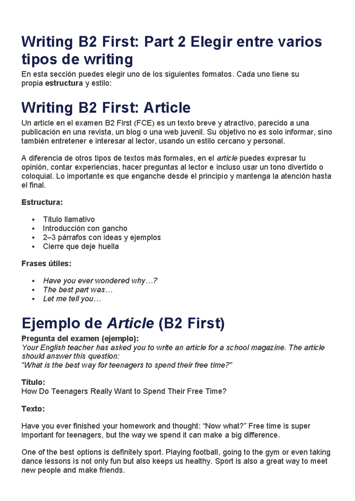 Writing B2 First: Guía Completa para Redacción de Artículos y Reseñas ...